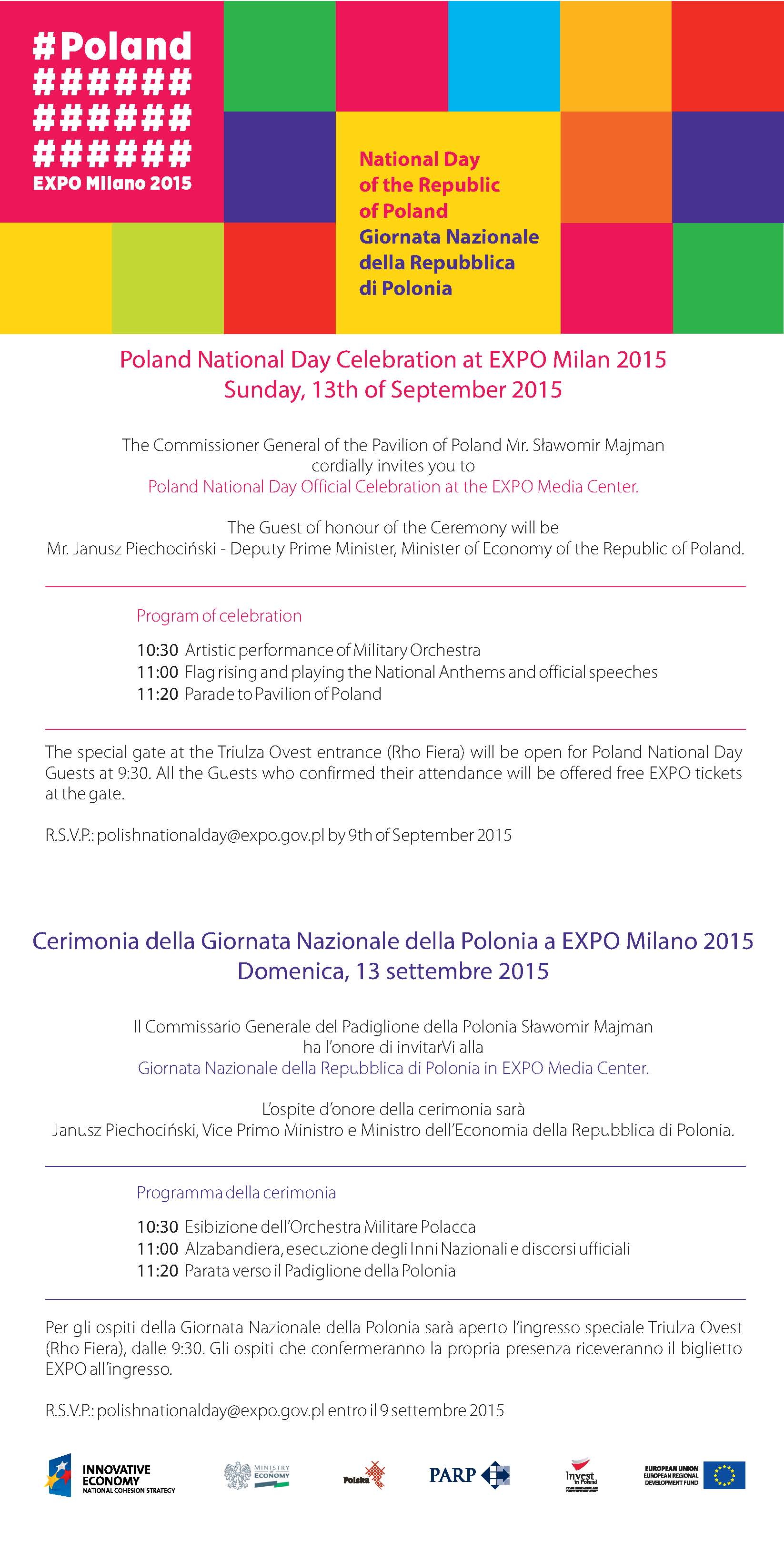 invitation Expo site and Pavilion of Poland